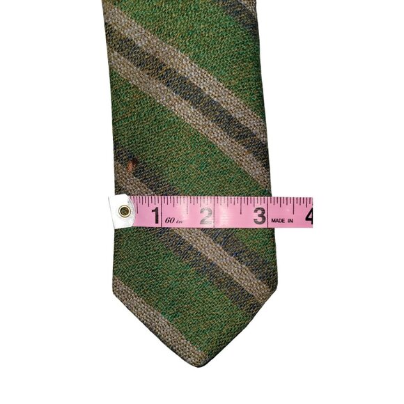 Vintage Green Striped Wool Tie By Ratno & The Squire Shop Oklahoma City - Picture 10 of 10